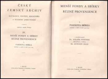 Menší fondy a sbírky různé provenience [archivu země České]