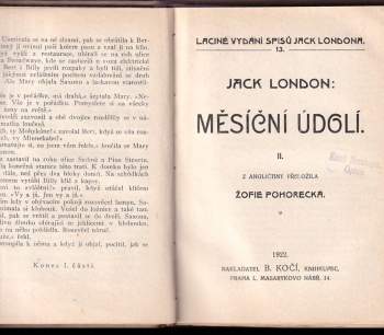 Jack London: Měsíční údolí