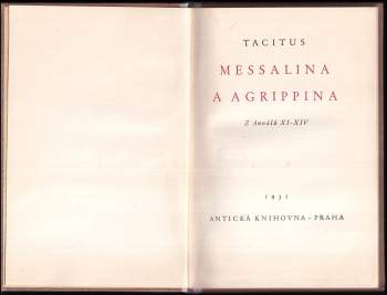 Publius Cornelius Tacitus: Messalina a Agrippina