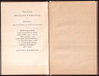 Publius Cornelius Tacitus: Messalina a Agrippina