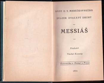 Dmitrij Sergejevič Merežkovskij: Messiáš