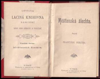 František Herites: Měšťanská šlechta