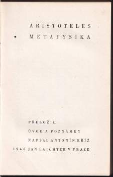 Aristotelés: Metafysika