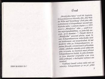 Arthur Schopenhauer: Metafysika lásky a hudby