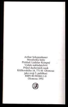 Arthur Schopenhauer: Metafyzika lásky