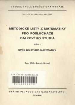 Metodické listy z matematiky pro posluchače dálkového studia
