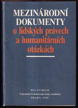 Mezinárodní dokumenty o lidských právech a humanitárních otázkách
