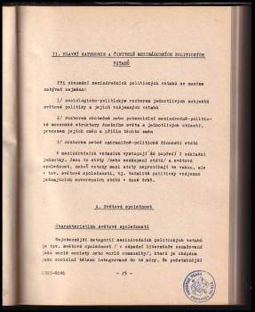 Václav Regner: Mezinárodní politické vztahy I