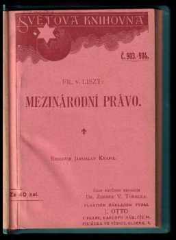 Franz von Liszt: Mezinárodní právo