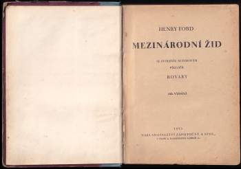 Henry Ford: Mezinárodní žid