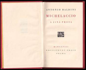Antonín Václav Slavíček: Michelaccio a jiná prosa