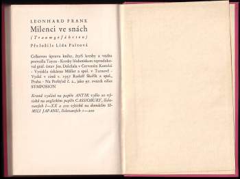 Leonhard Frank: Milenci ve snách