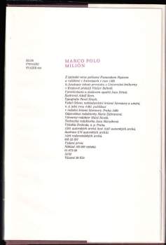 Marco Polo: Milión, neboli, O zvycích a poměrech ve východních krajích
