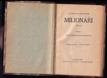 E. Phillips Oppenheim: Milionáři