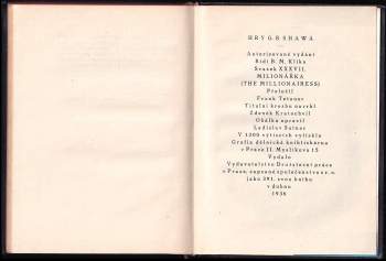 Bernard Shaw: Milionářka