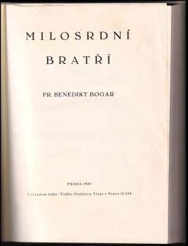 František Benedikt Bogar: Milosrdní bratří