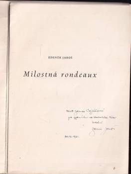 Zdeněk Jaroš: Milostná rondeaux