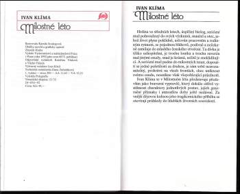 Ivan Klíma: Milostné léto