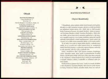 Matteo Bandello: Milostné příběhy