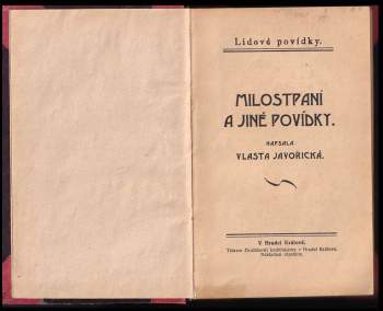 Vlasta Javořická: Milostpaní a jiné povídky