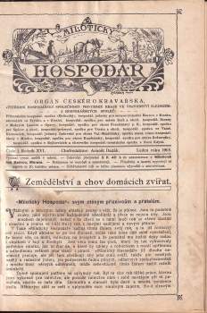 Milotický hospodář- orgán českého Kravařska- KONVOLUT DÍLŮ- Ročník XVI./Č. 1; Ročník VIII./ Č. 2-12; Ročník IX./ Č. 1-8