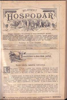 Milotický hospodář- orgán českého Kravařska- KONVOLUT DÍLŮ- Ročník XVI./Č. 1; Ročník VIII./ Č. 2-12; Ročník IX./ Č. 1-8
