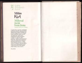 Milán Füst: Miloval jsem svou ženu