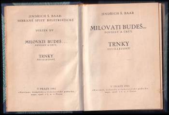 Jindřich Šimon Baar: Milovati budeš--