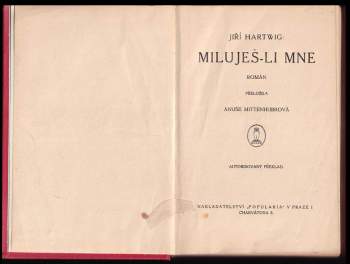 Georg Hartwig: Miluješ-li mne