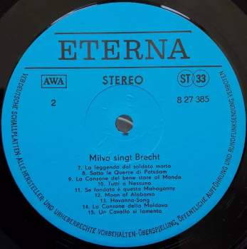 Milva: Milva Singt Brecht