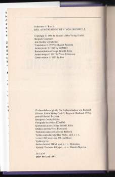 Johannes von Buttlar: Mimozemšťané z Roswellu