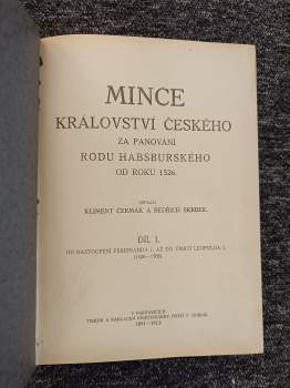 Kliment Čermák: Mince Království českého za panování rodu Habsburského od roku 1526 : Díl 1-3