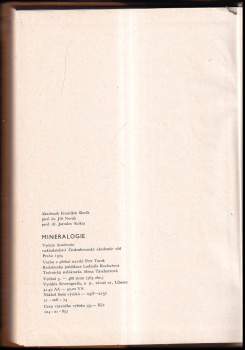 František Slavík: Mineralogie