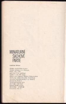 Ladislav Alster: Miniaturní šachové partie