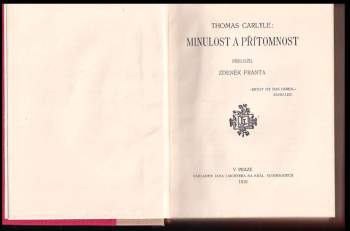 Thomas Carlyle: Minulost a přítomnost