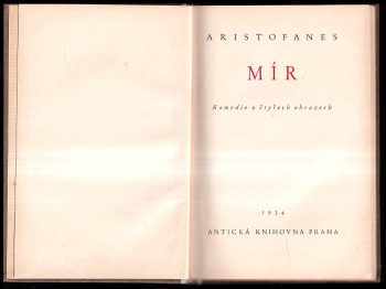 Aristofanés: Mír