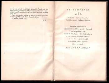 Aristofanés: Mír