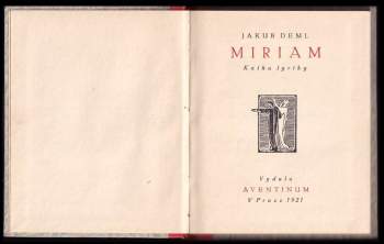 Jakub Deml: Miriam