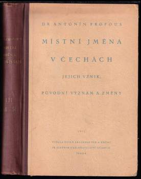 Antonín Profous: Místní jména v Čechách