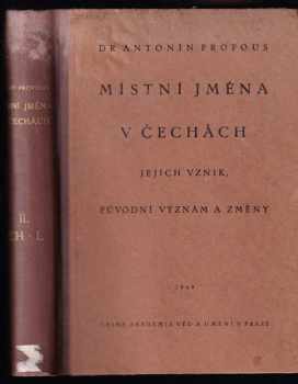 Antonín Profous: Místní jména v Čechách
