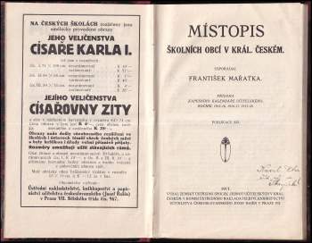 František Mařatka: Místopis školních obcí v král. Českém