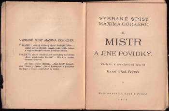 Maksim Gor‘kij: Mistr a jiné povídky