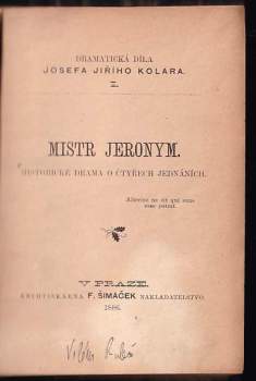 Josef Jiří Kolár: Mistr Jeronym