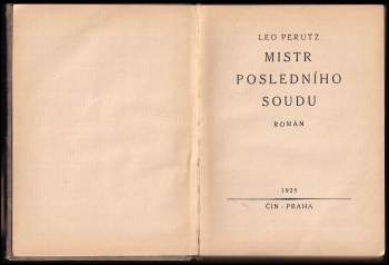 Leo Perutz: Mistr Posledního soudu
