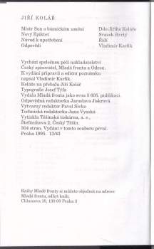 Jiří Kolář: Mistr Sun o básnickém umění ; Nový Epiktet ; Návod k upotřebení ; Odpovědi