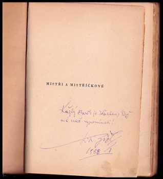 Leoš Karel Žižka: Mistři a mistříčkové