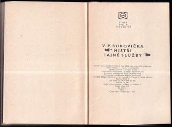 V. P Borovička: Mistři tajné služby