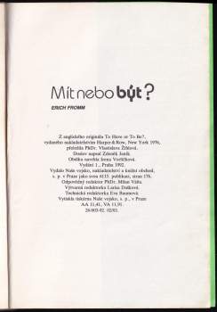 Erich Fromm: Mít, nebo být?