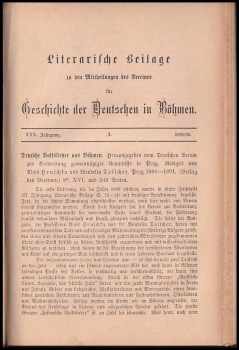 Mittheilungen des Vereins für Geschichte der Deutschen in Böhmen XXX. Jahrgang