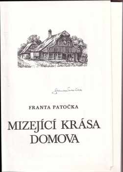 František Patočka: Mizející krása domova